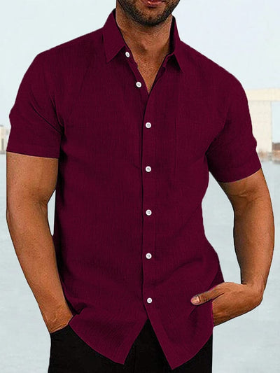 Coofandy Short Sleeve Casual Shirt (US Only) Shirts coofandy Wine Red S 