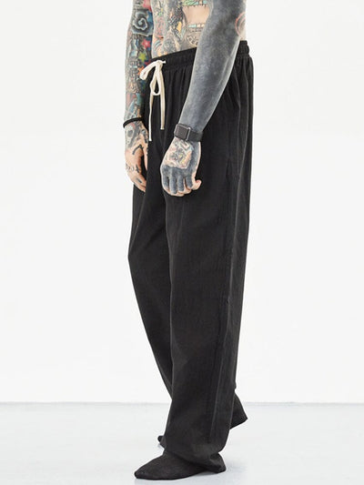 loose straight linen style pants Pants coofandystore 