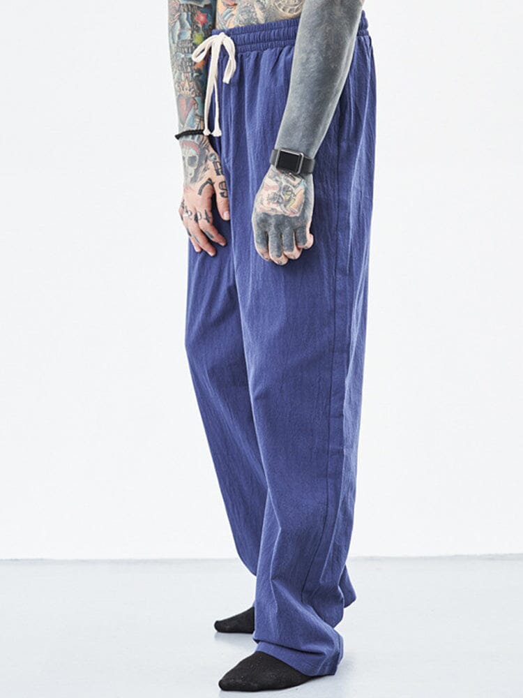 loose straight linen style pants Pants coofandystore 