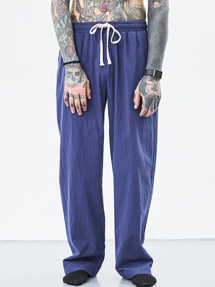 loose straight linen style pants Pants coofandystore 