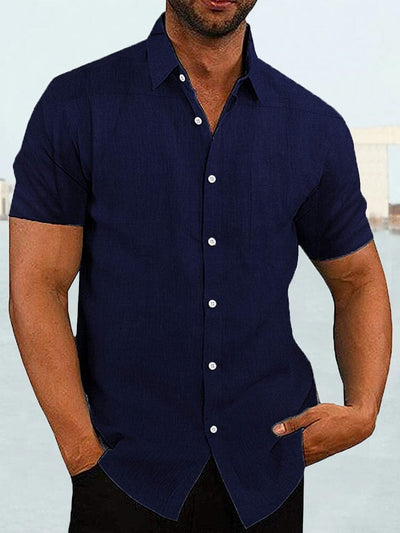Coofandy Short Sleeve Casual Shirt (US Only) Shirts coofandy Dark Blue S 