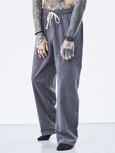 loose straight linen style pants Pants coofandystore 