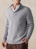 Stylish Solid Color Sweater Sweater coofandy Grey M 