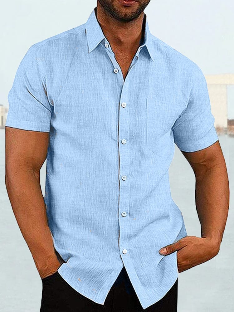 Coofandy Short Sleeve Casual Shirt (US Only) Shirts coofandy Sky Blue S 