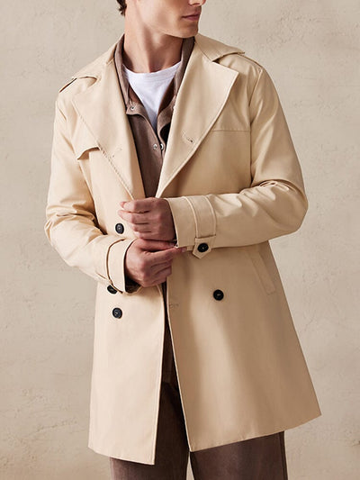 Classic Double-Breasted Trench Coat Outerwear coofandystore Khaki S 