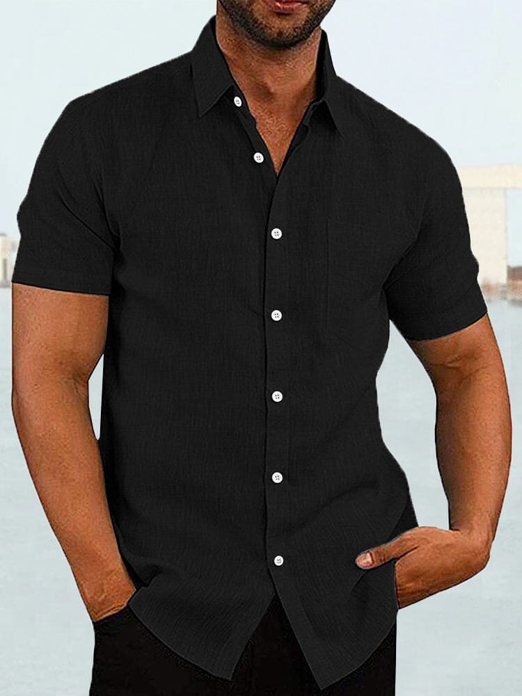 Coofandy Short Sleeve Casual Shirt (US Only) Shirts coofandy Black S 