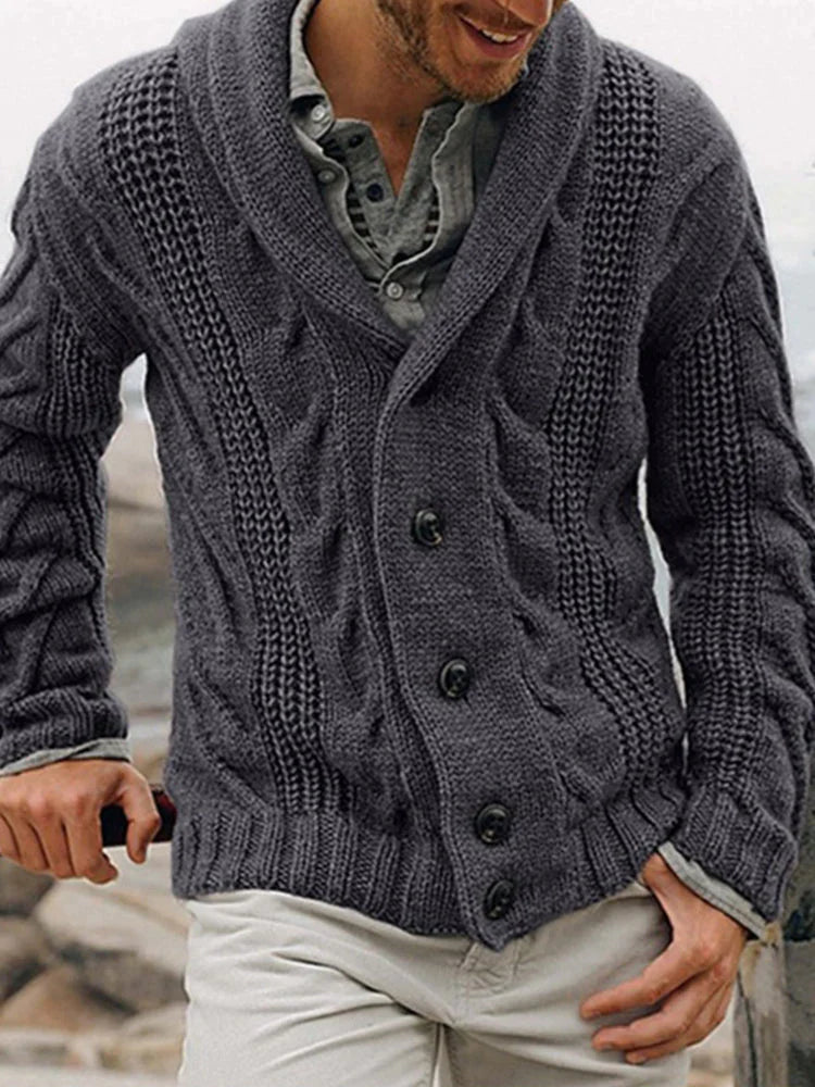Cardigan Single Breasted Knit Oversized Sweater coofandystore Dark Grey S 