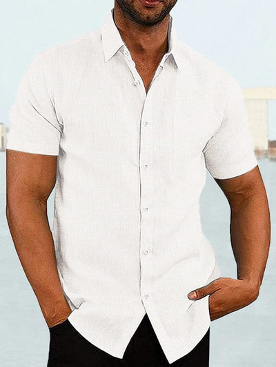 Coofandy Short Sleeve Casual Shirt (US Only) Shirts coofandy Pure White S 