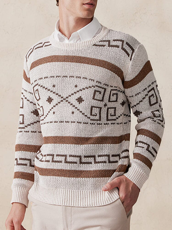 Stylish Retro Pullover Sweater Sweaters coofandy Apricot M 