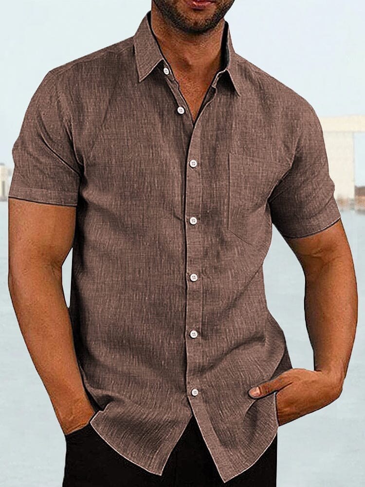 Coofandy Short Sleeve Casual Shirt (US Only) Shirts coofandy Brown S 