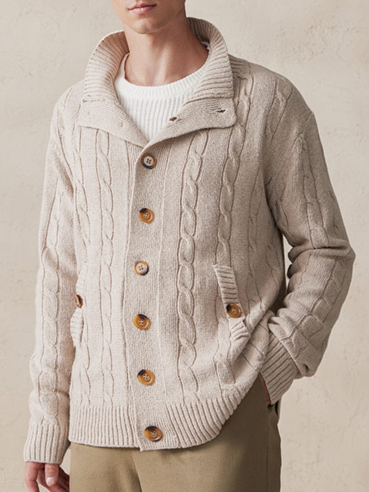 Soft Cable Knit Cardigan Cardigans coofandystore Apricot M 