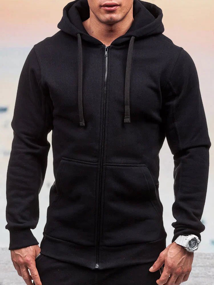 Sport Cotton Style Pure Color Hoodie coofandystore Black M 