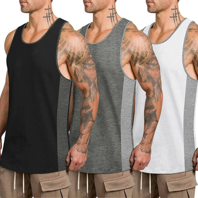 Coofandy 3 Pack Workout Tank Top (US Only) Tank Tops coofandy black/Dark Gray/White S 
