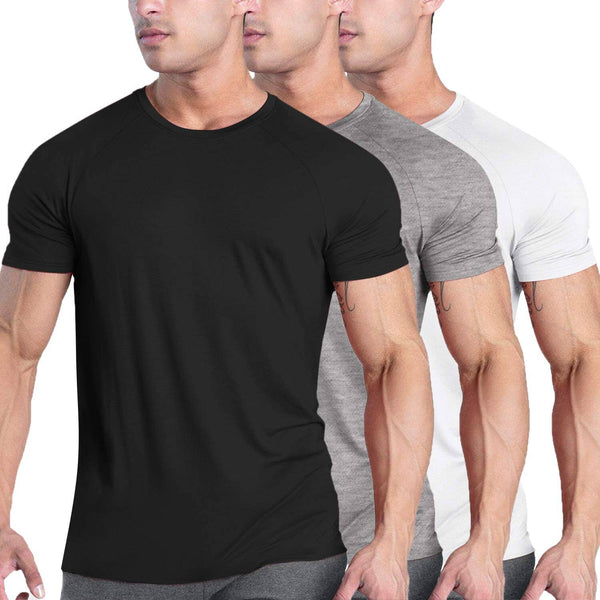 Coofandy 3 Pack Workout T-Shirts (US Only) T-Shirt coofandy black/White/Dark Grey S 