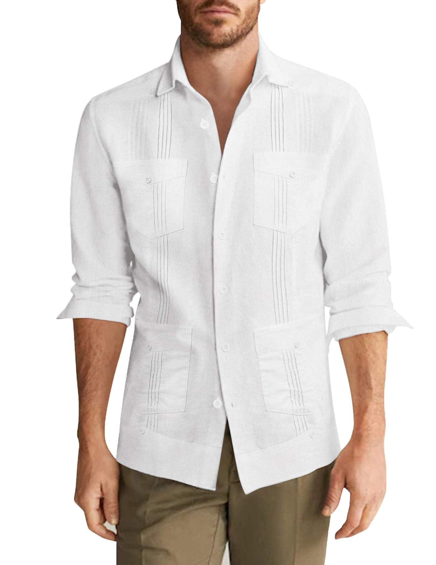 Coofandy Cotton Style Pocket Shirt (US Only) Shirts coofandy White S 
