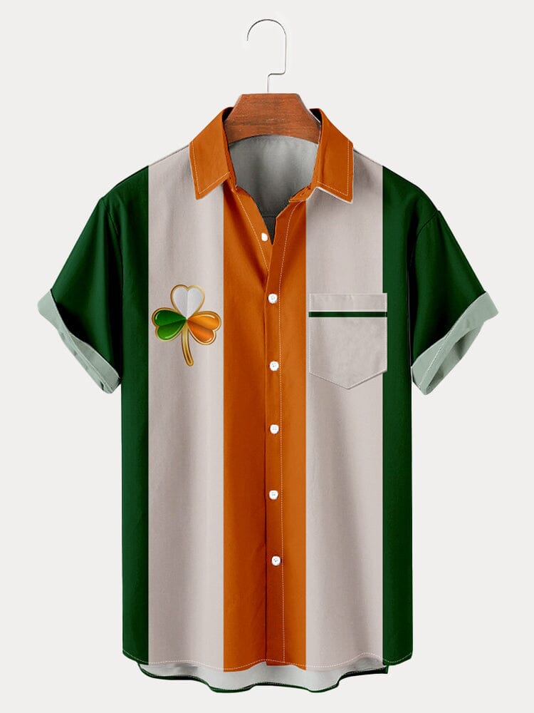 St. Patrick's Day Trefoil Shirt Shirts coofandystore Green/Orange XS 