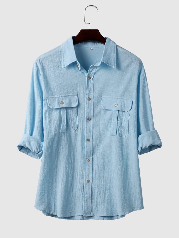 Coofandy long sleeves shirt with two pockets Shirts coofandystore 