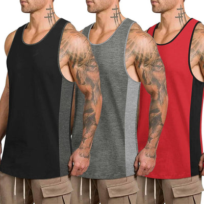 Coofandy 3 Pack Workout Tank Top (US Only) Tank Tops coofandy black/Red/Dark Gray S 