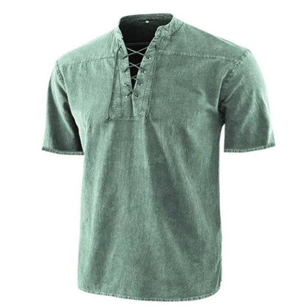 Coofandy V Neck Short Sleeve Shirt Shirts coofandy Green S 