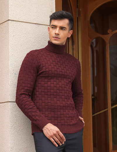 Slim Fit Turtleneck Thermal Sweaters (US Only) Sweaters coofandystore 