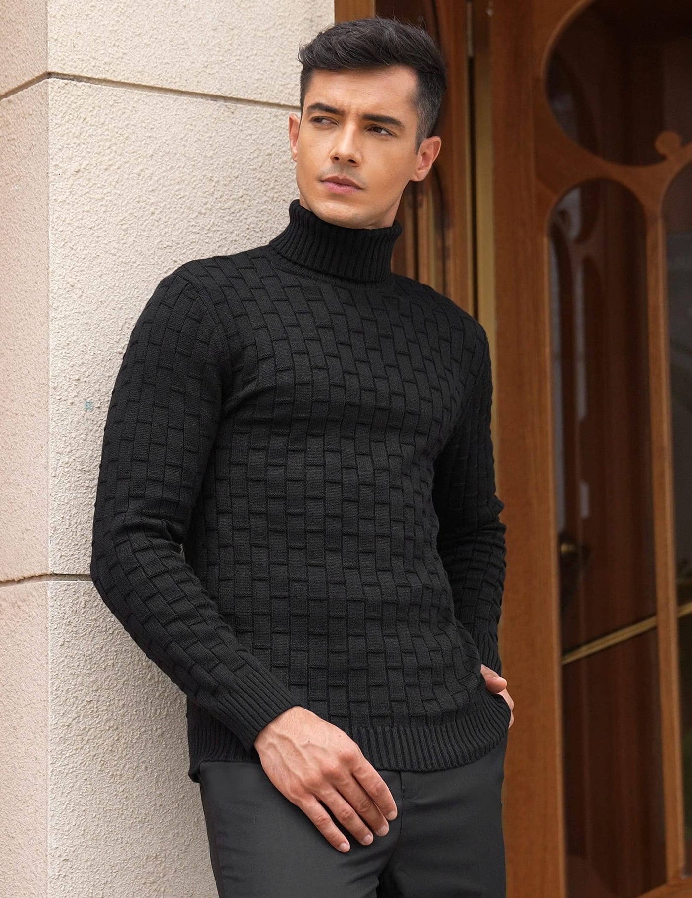 Slim Fit Turtleneck Thermal Sweaters (US Only) Sweaters coofandystore 