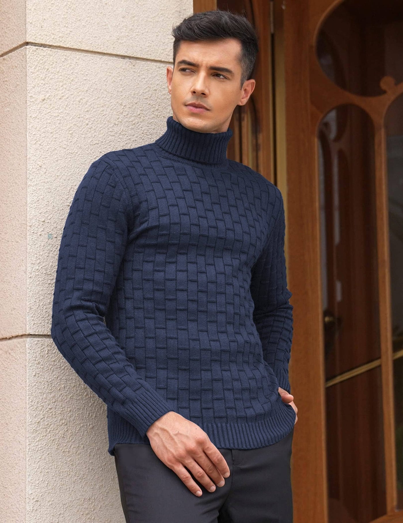 Slim Fit Turtleneck Thermal Sweaters (US Only) Sweaters coofandystore 