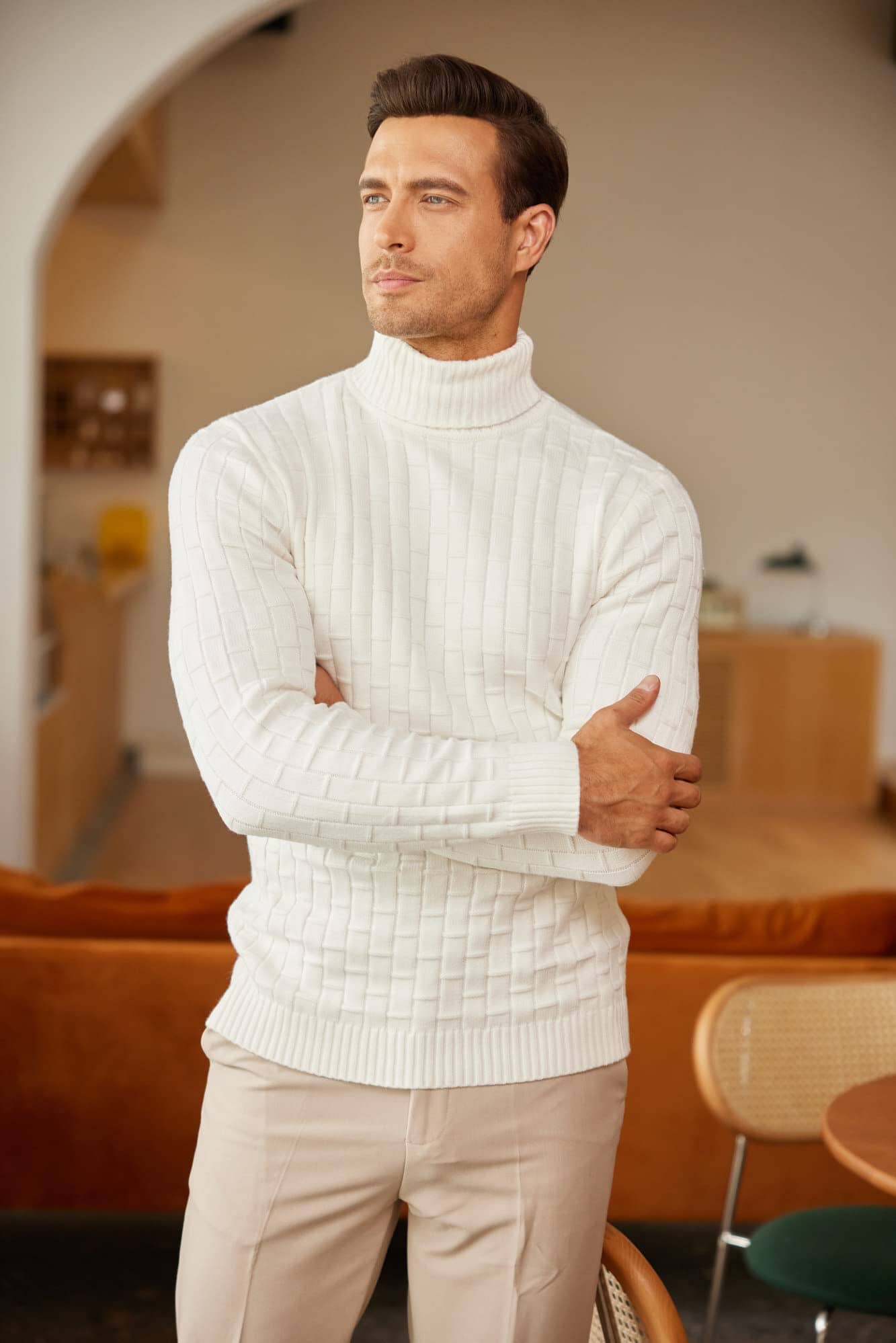 Slim Fit Turtleneck Thermal Sweaters (US Only) Sweaters coofandystore 