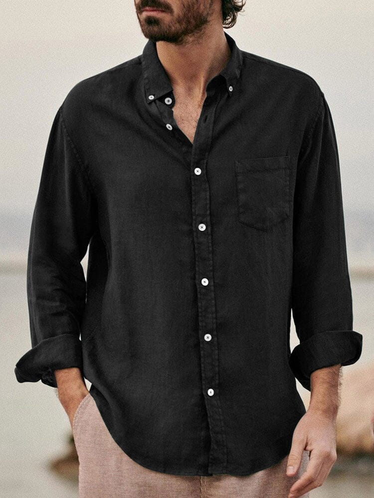 Coofandy Long Sleeves Shirt With Botton Shirts coofandy Black S 
