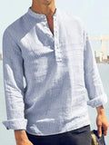 Coofandy Linen Style Stripe Shirts Shirts coofandy 
