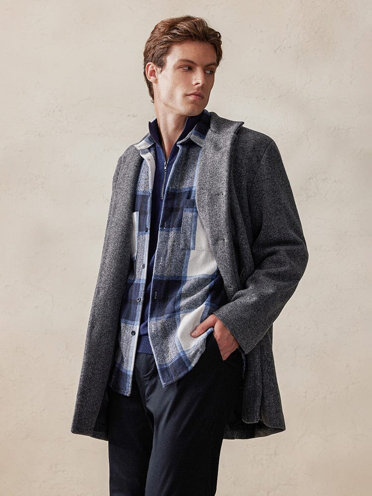 Casual Stand Collar Tweed Coat Coat coofandy 
