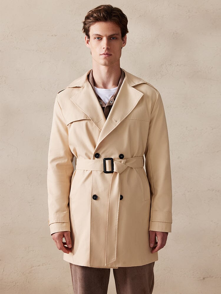 Stylish Double-Breasted Trench Coat – COOFANDY