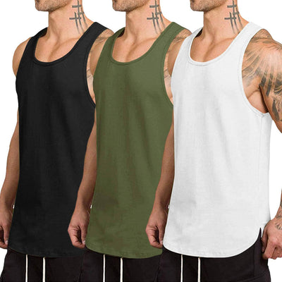 Coofandy 3-Pack Quick Dry Gym Vest (US Only) Tank Tops coofandy Black/White/Army Green S 