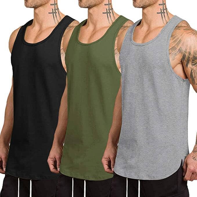 Coofandy 3-Pack Quick Dry Gym Vest (US Only) Tank Tops coofandy Black/Gray/ Army Green S 