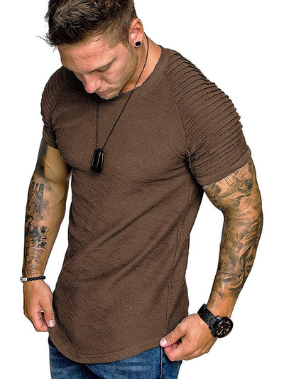 Coofandy Muscle Workout T-Shirts (US Only) T-Shirt coofandy Brown S 