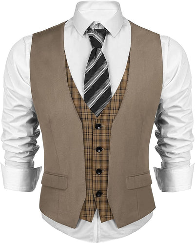 Coofandy Business Suit Vest (US Only) Vest coofandy Khaki S 