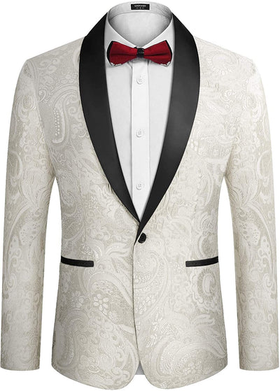 Coofandy Luxury Embroidered Blazer (US Only) Blazer coofandy White S 