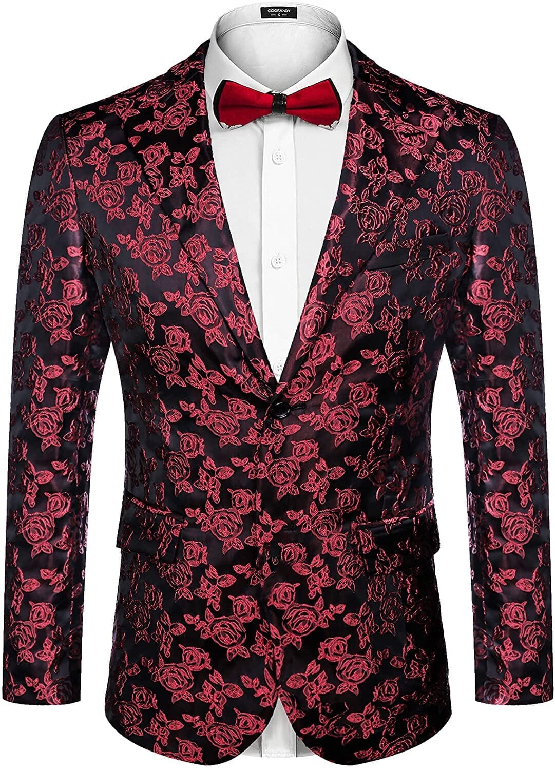 Stylish Rose Embroidered Blazer for a Classy Look | US Only – coofandy