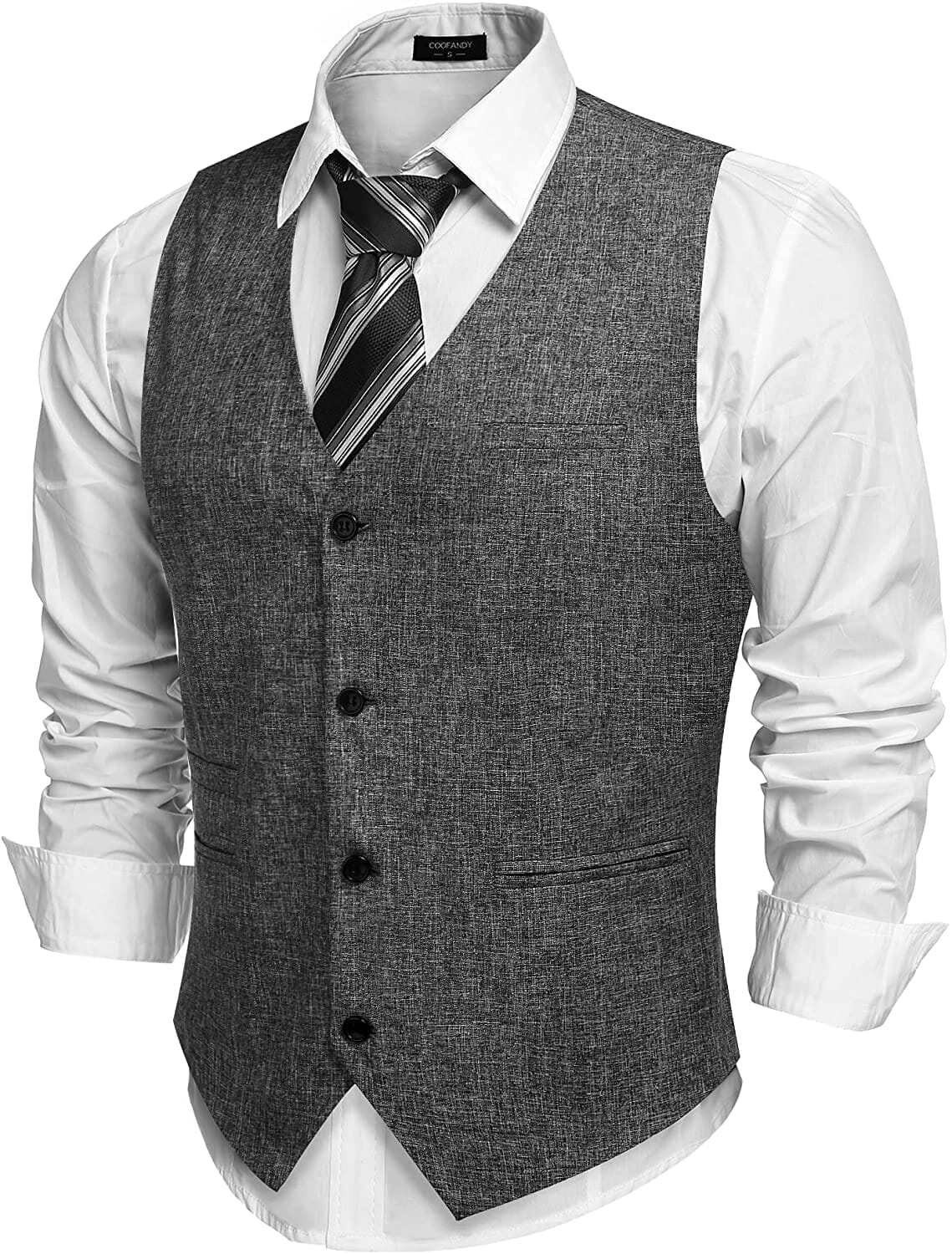 Coofandy Waistcoat Business Vests (US Only) Vest coofandy Grey S 