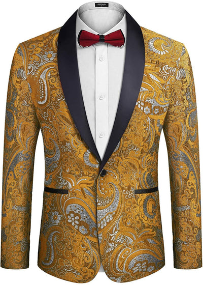 Coofandy Luxury Embroidered Blazer (US Only) Blazer coofandy Golden Yellow S 