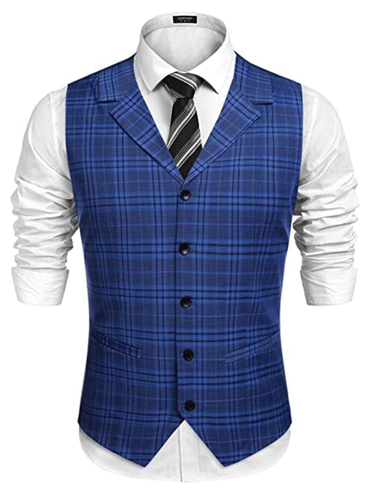 Coofandy Slim Fit Twill Dress Waistcoat (US Only) Vest coofandy Blue S 