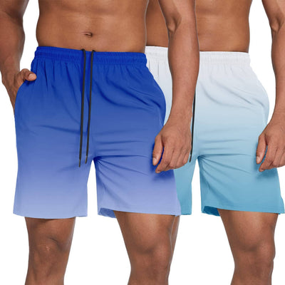 Coofandy Men's 2 Pack Gym Workout Shorts (US Only) Pants coofandy Royal Blue/Light Blue S 