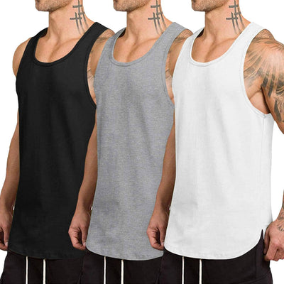 Coofandy 3-Pack Quick Dry Gym Vest (US Only) Tank Tops coofandy Black/ Gray/ White S 