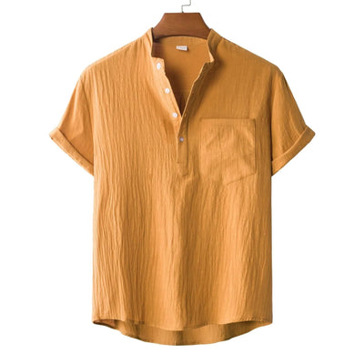 Coofandy Cotton Style Short Sleeve Shirt Shirts coofandy Brown M 