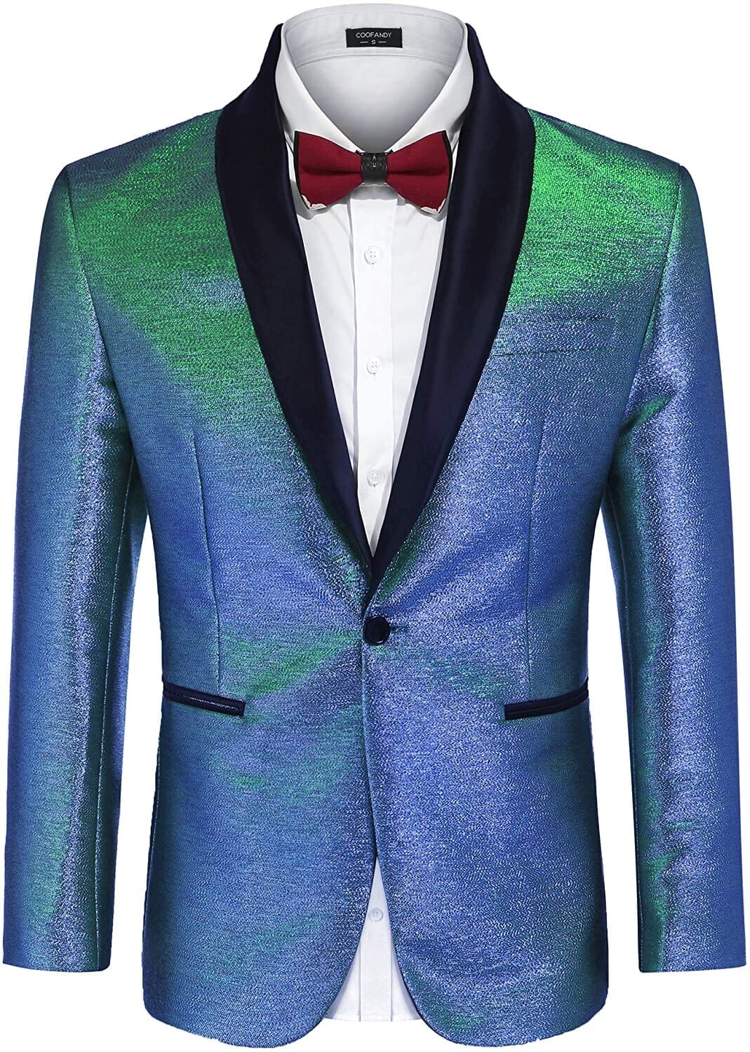 Coofandy Fashion Suit Jacket (US Only) Blazer coofandy PAT1 Shiny Blue S 