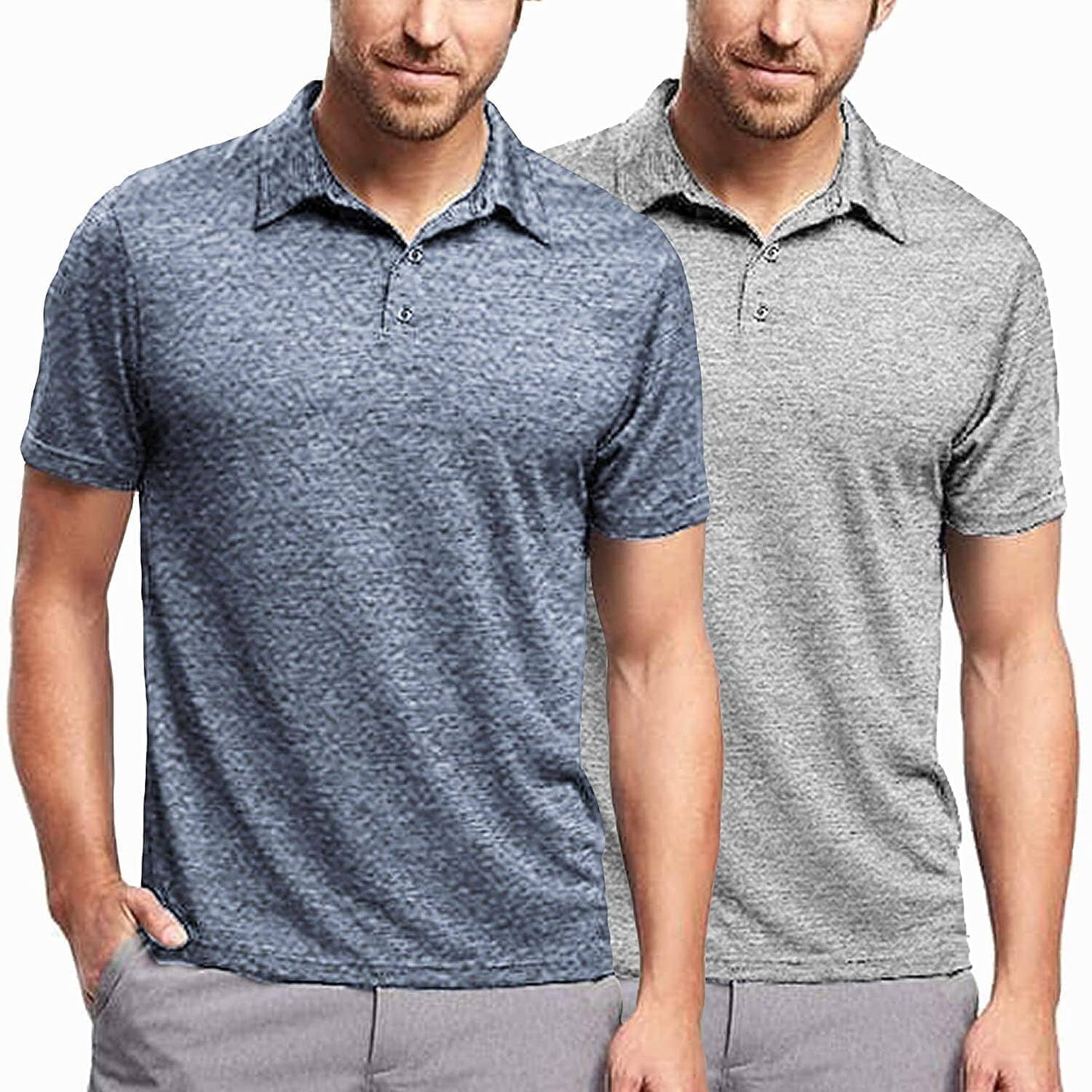 Coofandy 2-Pack Polo Shirts (US Only) Polos coofandy Pewter/Grey S 