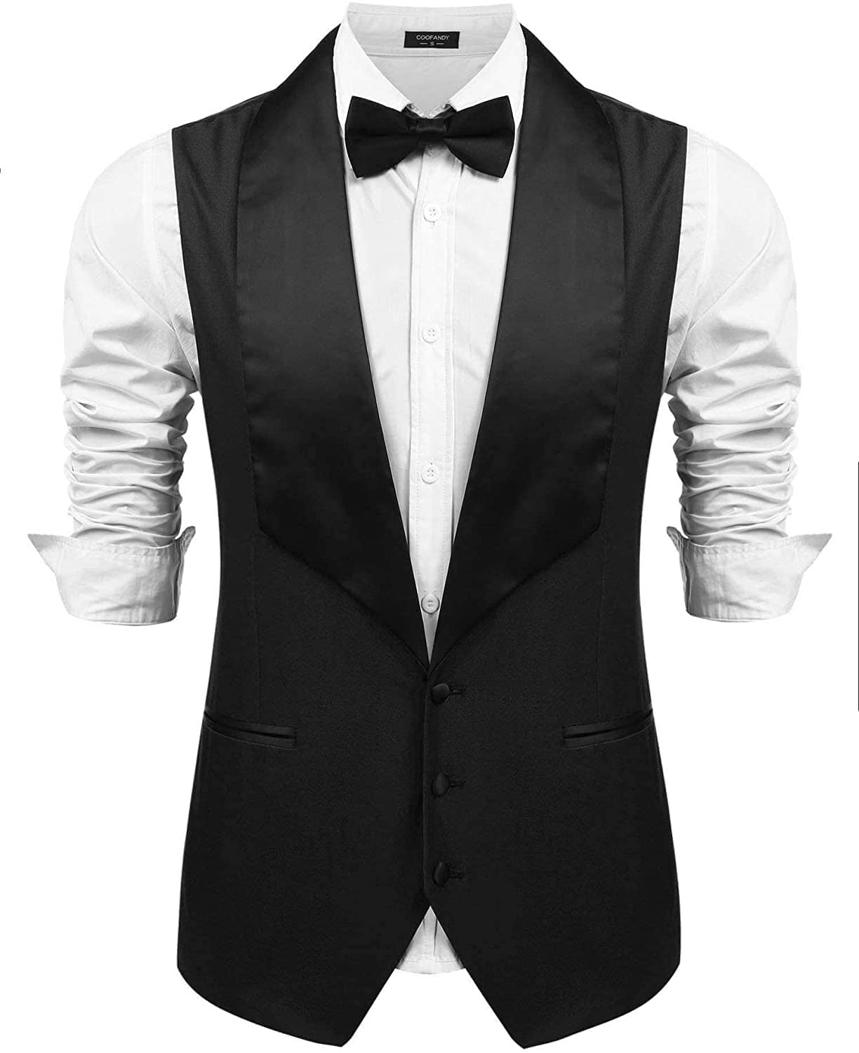 Coofandy V-Neck Slim Fit Suit Vests (US Only) Vest coofandy Black S 