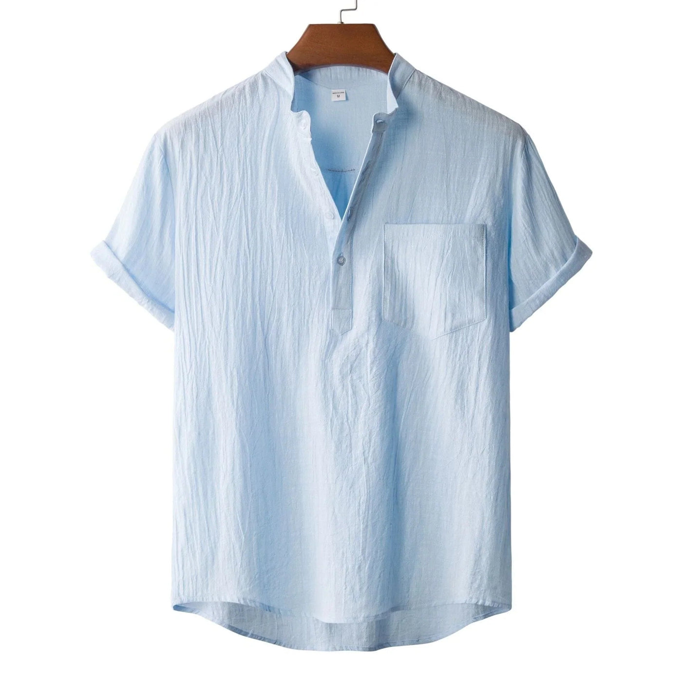 Coofandy Cotton Style Short Sleeve Shirt Shirts coofandy Clear Blue M 