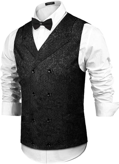 Coofandy Victorian Floral Vest (US Only) Vest coofandy Black S 