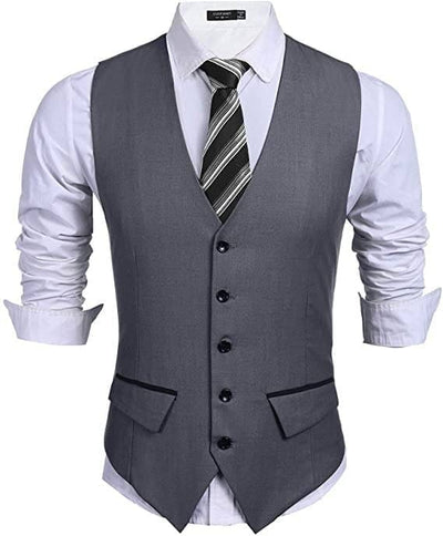 Coofandy Slim Fit Waistcoat (US Only) Vest coofandy Dark Gray S 