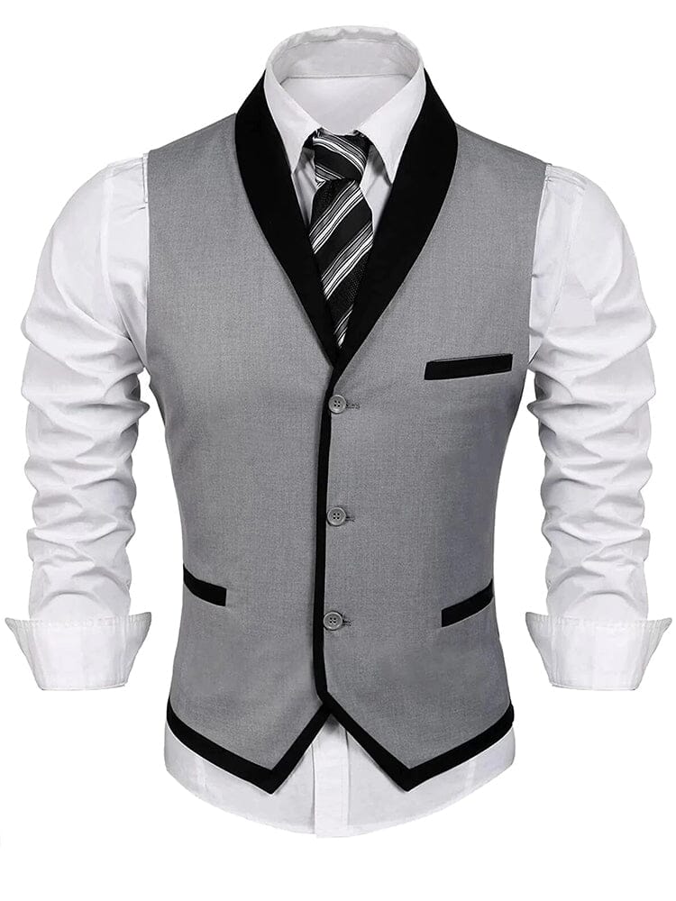 Coofandy Buttons V-neck Suit Vest (US Only) Vest coofandy Grey S 